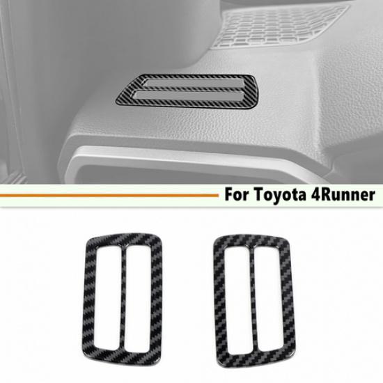 2P Interior Side Dash Air Vent Outlet Trim For Toyota 4Runner 2025+ Carbon Fiber