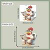 Cartoon Funny Reading Rooster Toilet Seat Sticker Bathroom Decor Humorous Removable Waterproof Decal