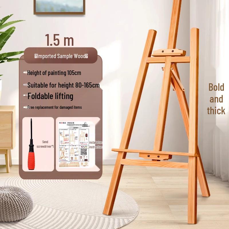 Children's Wooden Easel Art Set: Sketching & Painting Stand for Watercolors and Oils.