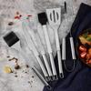 3/5/6 Stück Edelstahl BBQ Grillwerkzeugset mit Tasche Grillbesteckset Outdoor