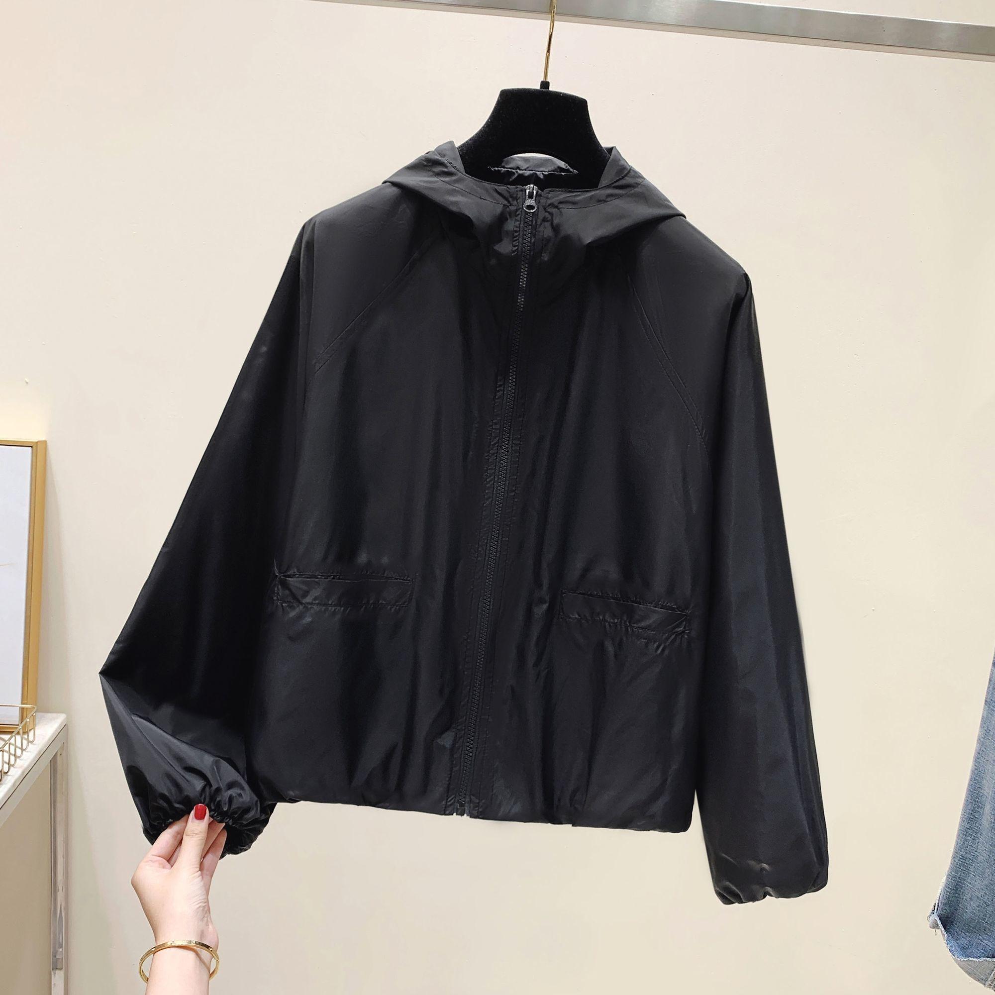 

Розовая куртка с капюшоном для женщин, повседневная, свободная и универсальная, короткая, двухслойный весенне-летний штурмовой костюм в спортивном стиле на открытом воздухе M чёрный