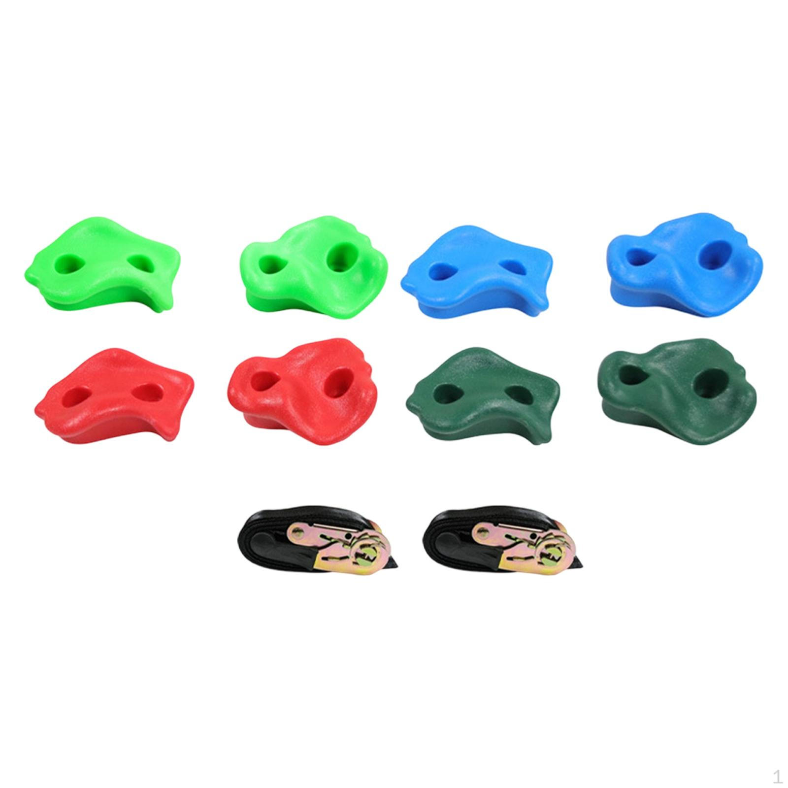 

8 Pcs Climbing Wall Holds Kids Toys for Outdoor Playground 2 Ratchet Straps