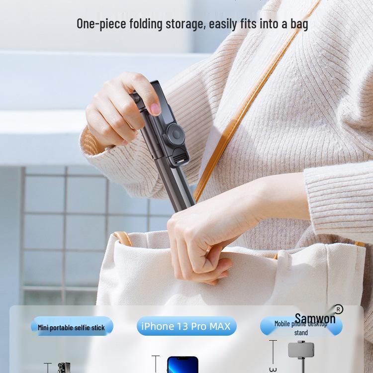 Compact Anti-Shake Selfie Stick & Phone Bracket for Live Streaming & Photography