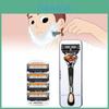 High Quality Five Blade Manual Shaving Razor For Men Featuring Ergonomic Handle And Sleek Finish