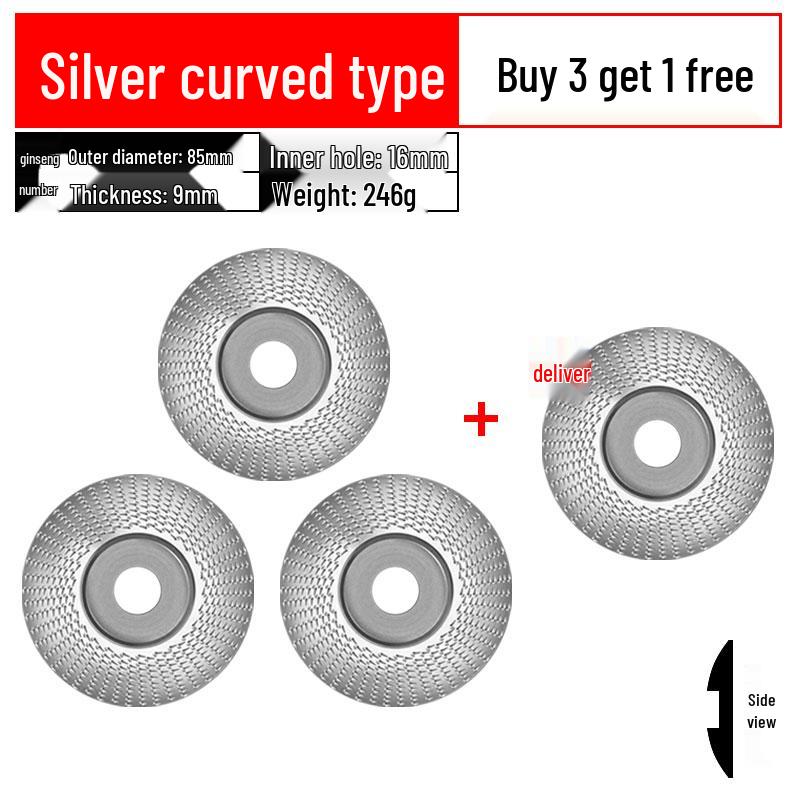 Woodworking Angle Grinder Burr Disc & Polishing Wheel Set