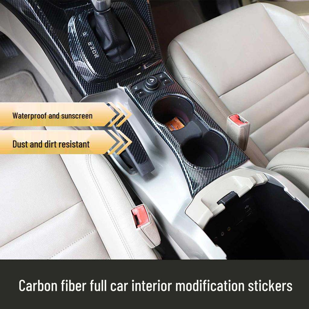 13-15 Kuga Kohlefaser Navigationskonsolenaufkleber - Pfirsichholz-Stil