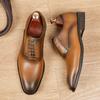Leather Shoes Men's Genuine Leather 2025 New Japanese Gentleman Business Dress Leather Shoes Youth Casual Wooden Root Oxford Single Shoes