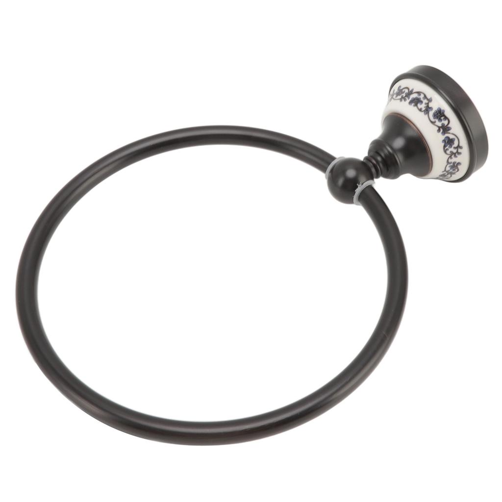 Towel Ring Bathroom Wall Mounted Stand Holder Rack Antique Brass Porcelain Accessories