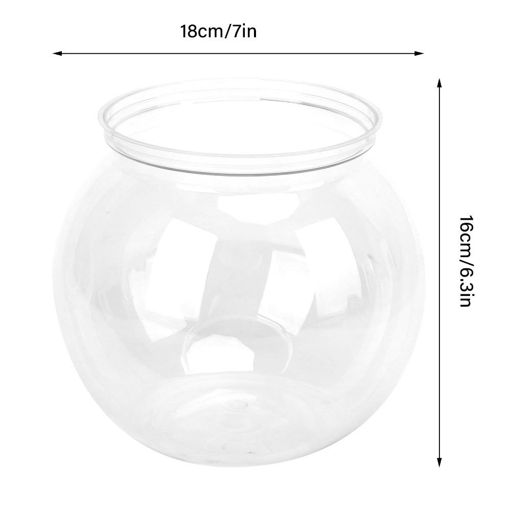 Impact Resistant Mini Fish Tank Round Heavy Duty Transparent Fish Tank Plastic Transparent Betta Fish Bowl Decorations