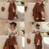 Western Cowboy Pu Leather Belt With Metal Buckle For Men And Women Casual Wear