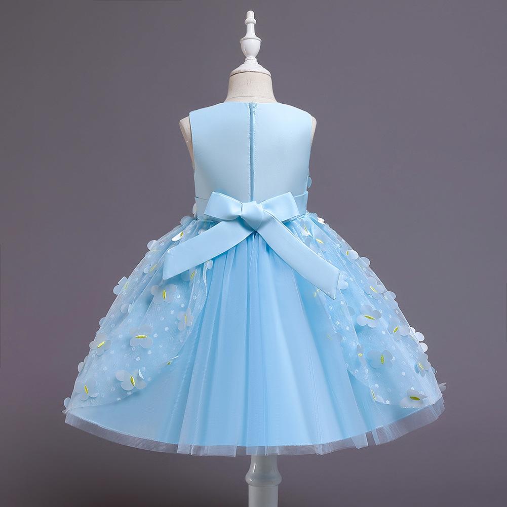 Korean Girls Runway Performance Dress Infant Toddler Birthday Party Dress Floral Princess Dress Girls Ruffles Dress