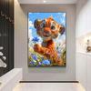 5d DIY Diamond Painting Cross Stitch Cute Animal Tiger Diamond Embroidery Mosaic Child Full Round Drill Home Decor Crafts