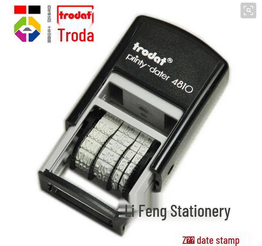 Zhuoda Date Adjustable Self-Inking Stamp 4810 with Built-in Ink Pad