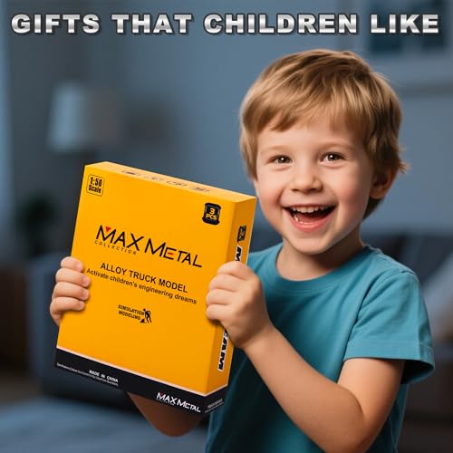 AIUAZA 1/50 Scale Diecast Engineering Construction Vehicles, Dump Truck, Excavator, Mixer, Alloy Collectible Model Car, Boys' Door Opening Pull Back V