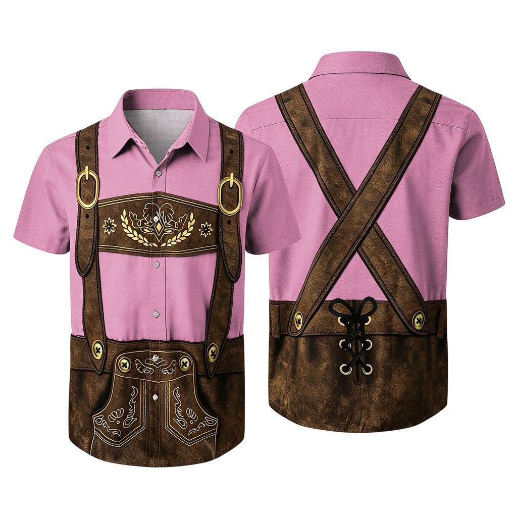 Men's Vintage Print Short Sleeve Cardigan Casual Loose Fit for Party Festival Daily Wear