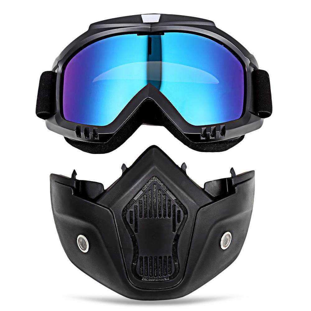 PC Motorcycle Helmet with Visor, Riding Off-road Equipment, Outdoor Harley Goggles and mask/Face Shield Goggles