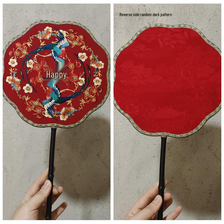 Whale Deer Double-Sided Round Fan - Original Magpie & Laughing Dove Design for Bride Wedding Gift