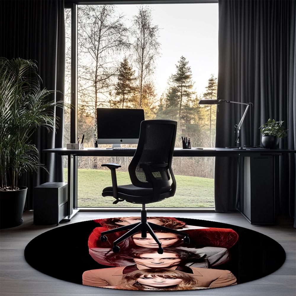 Maneskin Printed Round Rug Carpet Chair Rug Area Rug Entryway Doormats,for Office Chair Living Room Bedroom Kitchen Room.
