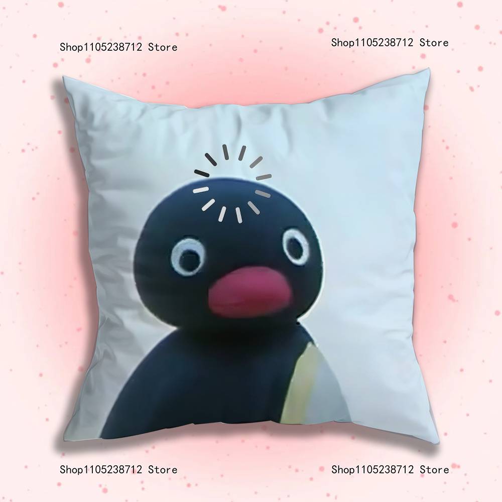 Vtipný povlak na polštář Tučňák P-Pingu pro dekoraci pohovky, auta, kanceláře, pokoje, potisk, potah na polštář, dekorace a ochrana