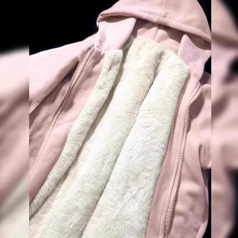 Women's White Fleece-Lined Thick Coat, Cotton-Padded, 2025 New Arctic Cardigan