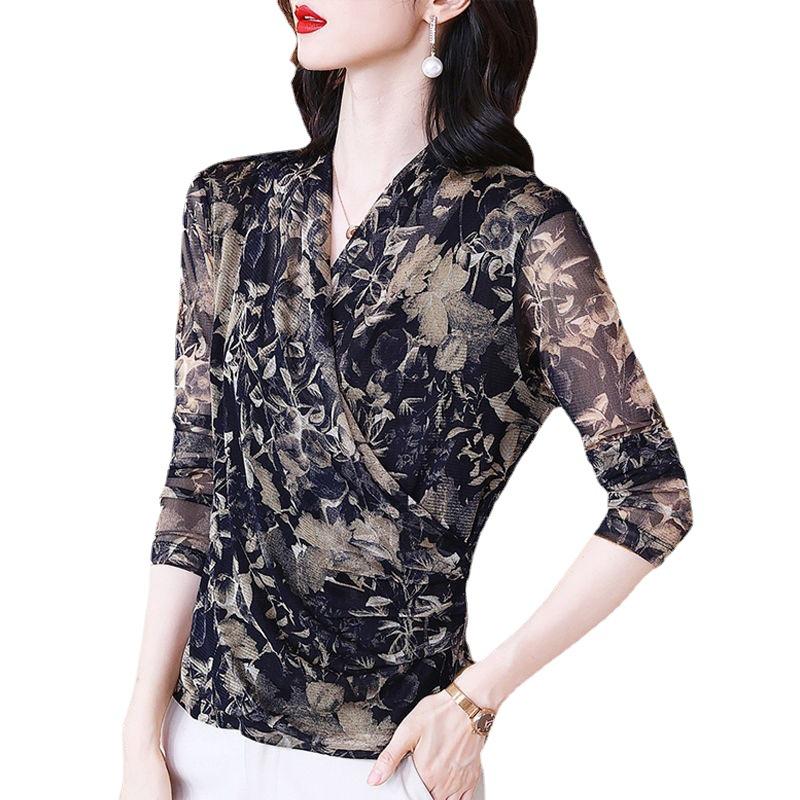 Top din dantelă pentru femei - Primăvara/Toamna 2023, Tricou scurt de modă high-end