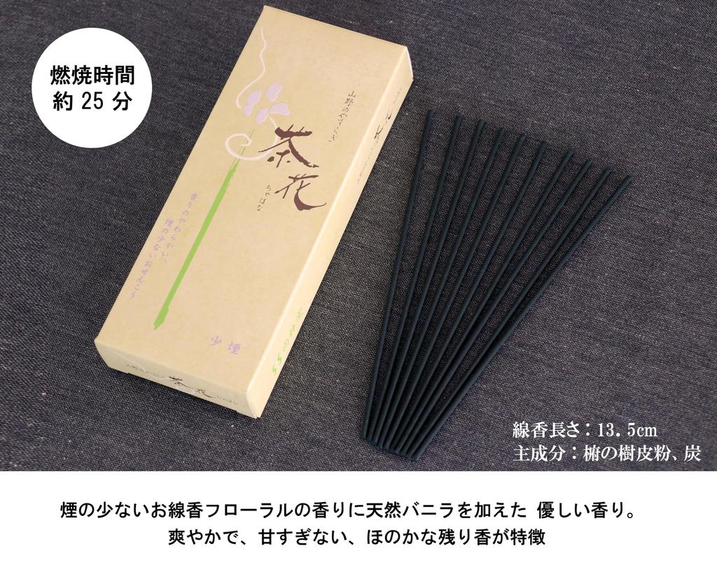 Shorindo Scent Wakyo and 4 Assorted Incense, Comparison, Chabana, Flavors, Approx. 13.5cm