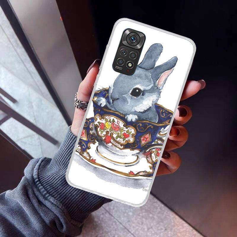 Cute Bunny Baby Rabbits Phone Case for Xiaomi Redmi Note 15 14 14S 13 12 12S 11 Pro Plus 11E 11T 11S 10S 5G Soft Cover Fundas Re