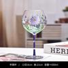 Hand-painted glass, painted red wine glass, big belly wine glass