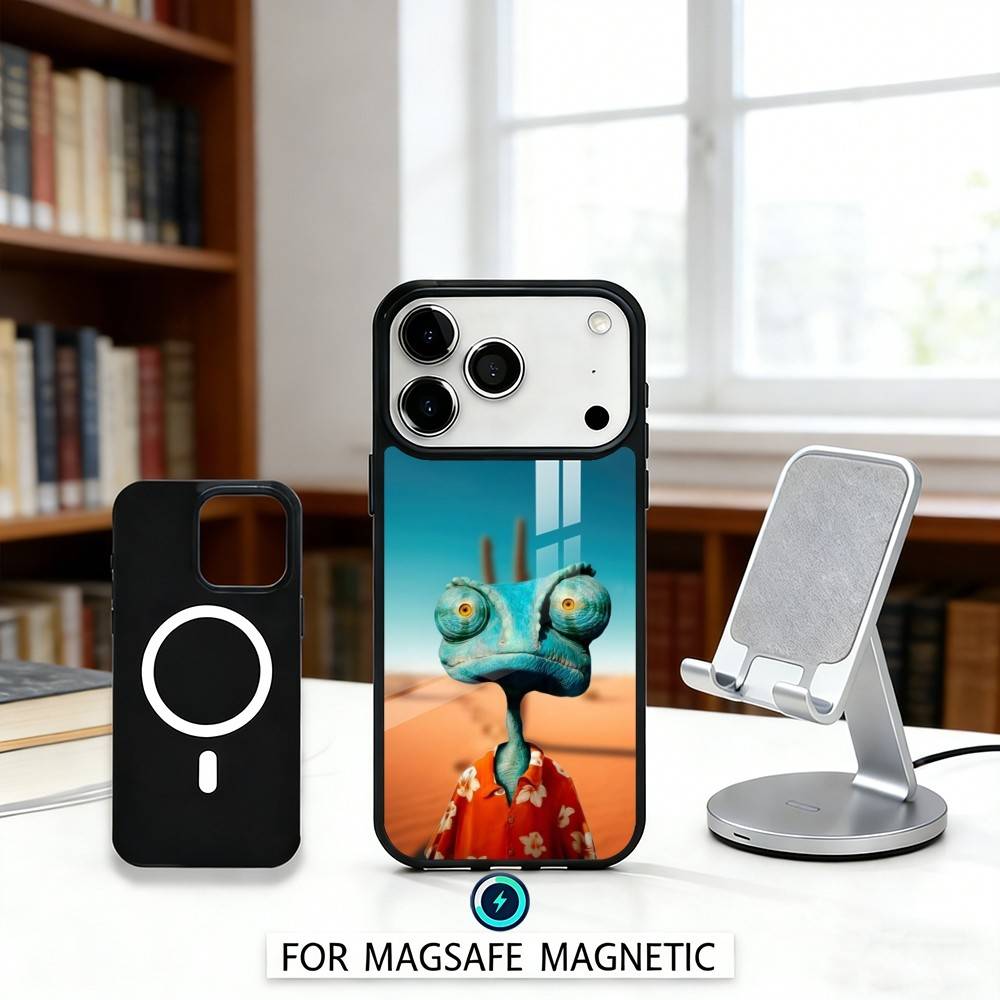 1pc Cowboy Hat Lizard Desert Cartoon Phone Case Magnetic For iPhone17 16 15 14 13 12 Pro Max For Magsafe Wireless Charging Cover