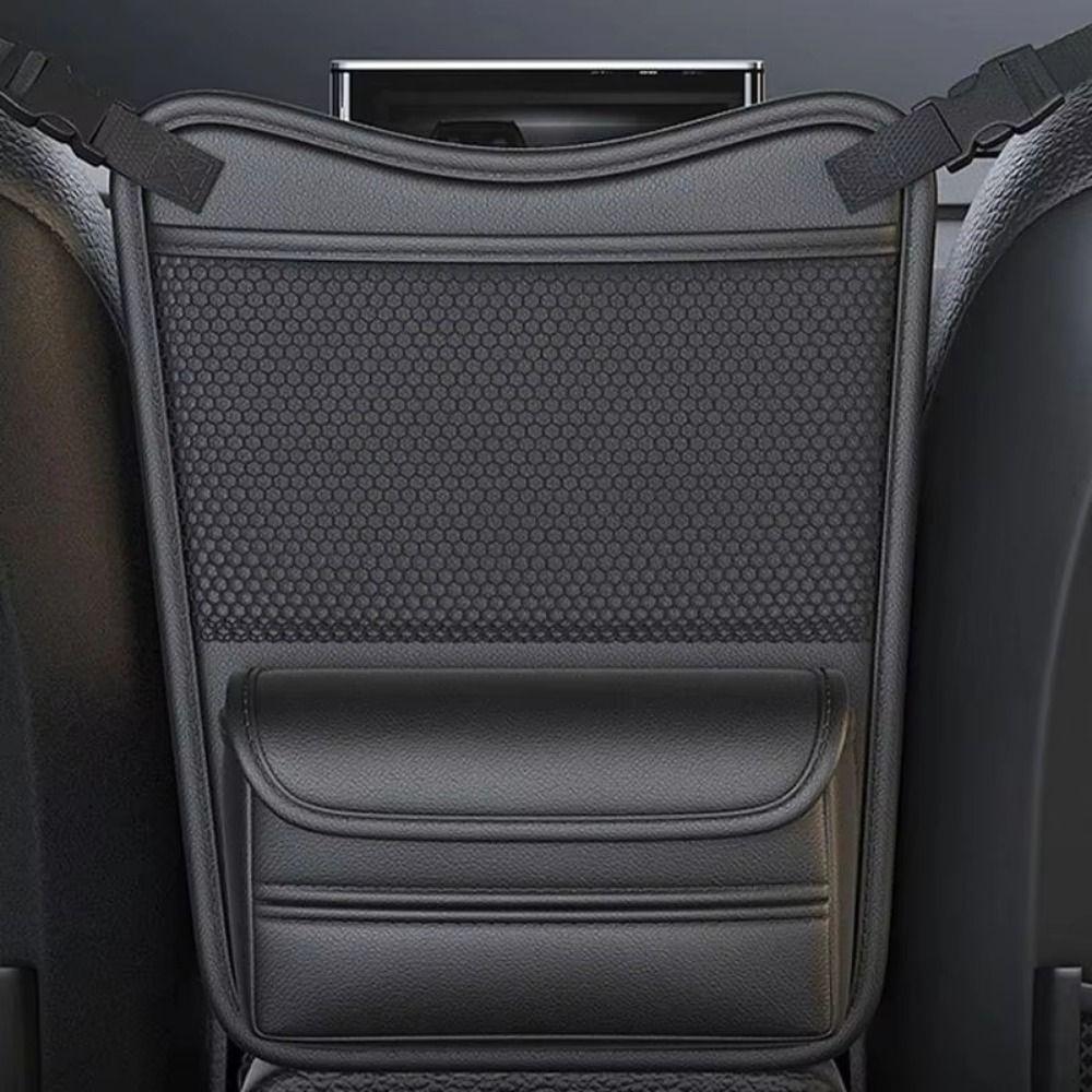 Mesh Pockets Car Seat Storage Bag Double Side Storage Car Middle Hanger  Between Seats