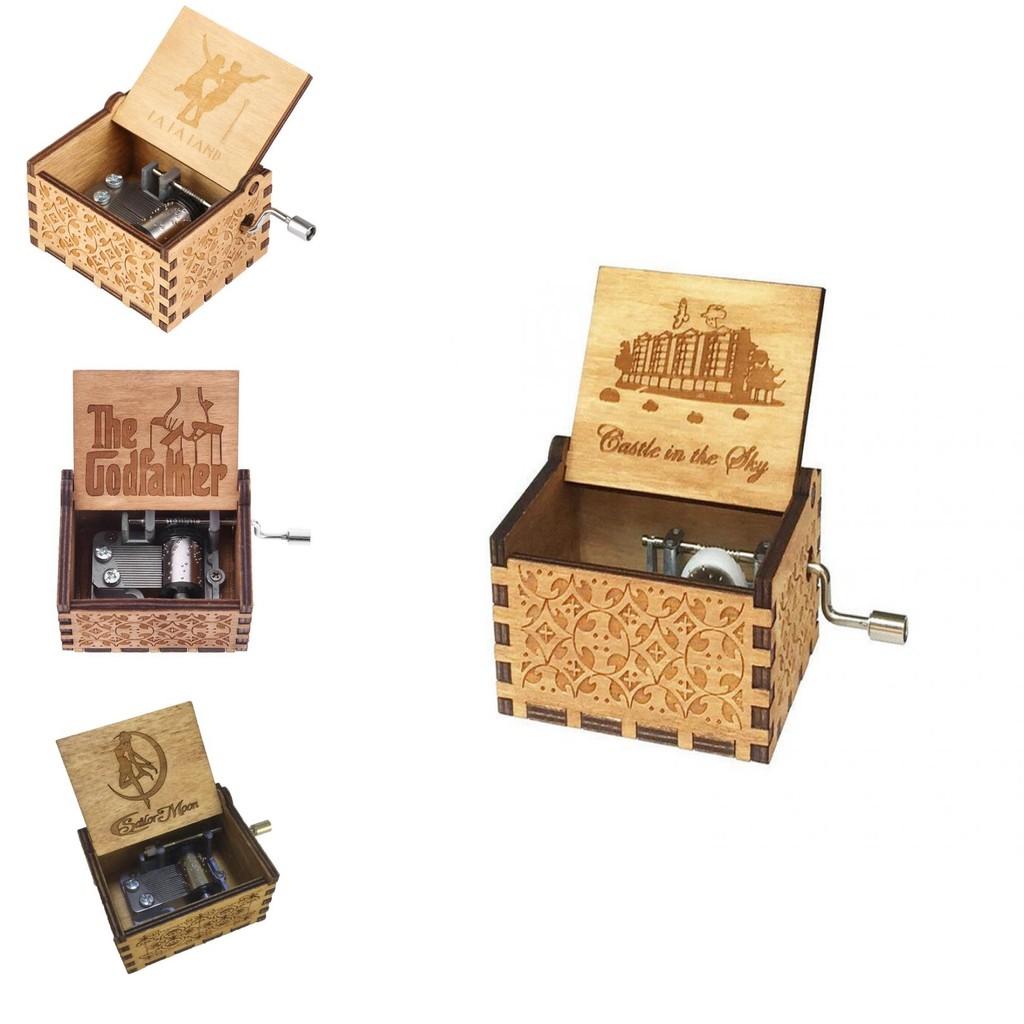 Handcrafted Retro Music Box Carved Wood Music Case Perfect For Xmas And Birthdays