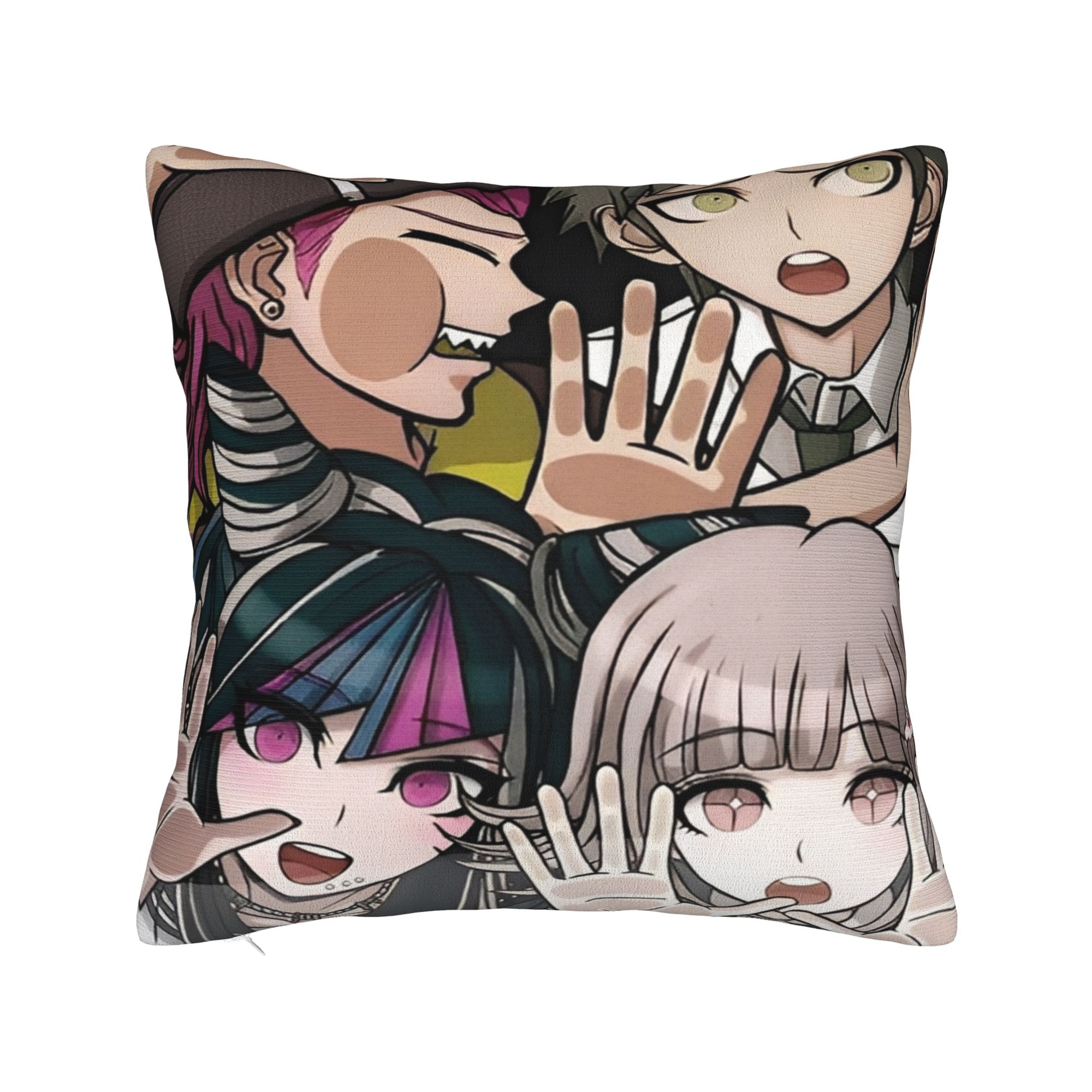 Декоративная Наволочка Danganronpa Японское Аниме Мерч Дом Чехол на Подушку Квадратный Разные Размеры 12x12Inch