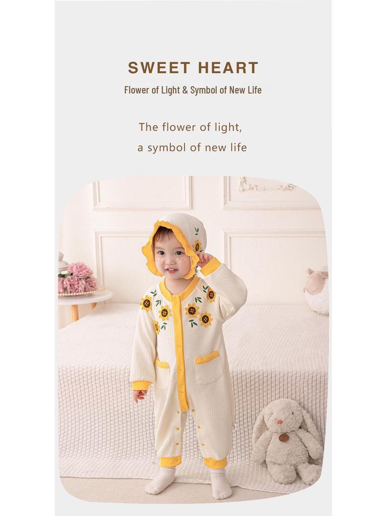 Newborn Baby Girl Sunflower Dress Gift Box - Summer/Autumn First Birthday Outfit