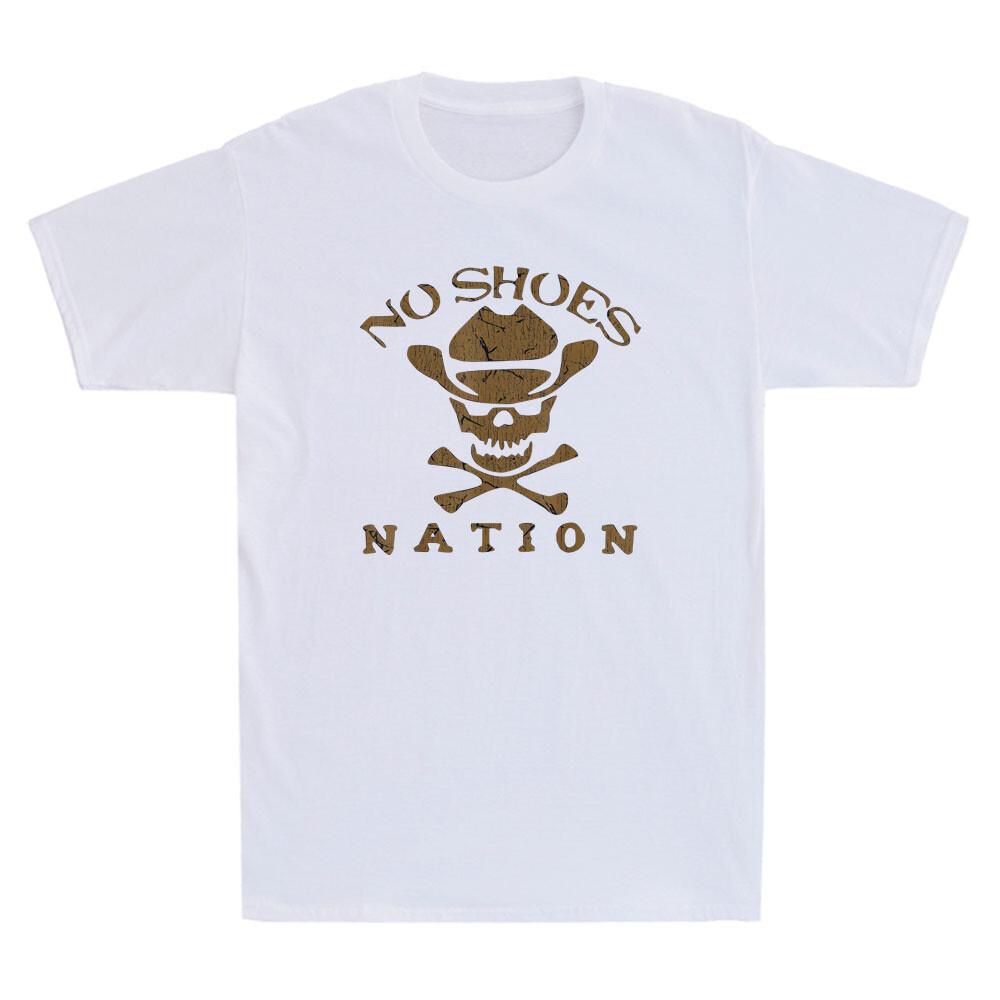 No Shoes No Nation Funny Cowboy Skull Sayings Shoes Quote Vintage Unisexs Tshirt
