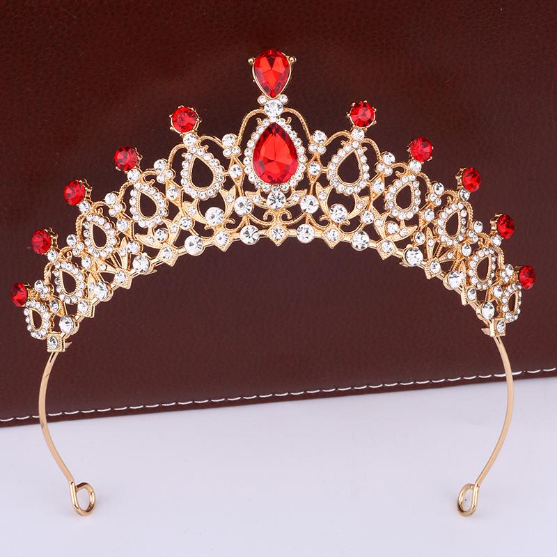 Retro Bridal Crown Tiara Princess Prom Party Queen Hair Crown Alloy Rhinestone Crown
