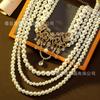 Jewelry High Quality New Acrylic Pearl Multi Layer Necklace Creative Temperament Banquet Accessories Sweater Chain