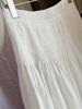 Elegant High-Waisted Lace Trim Patchwork White Skirt for Women