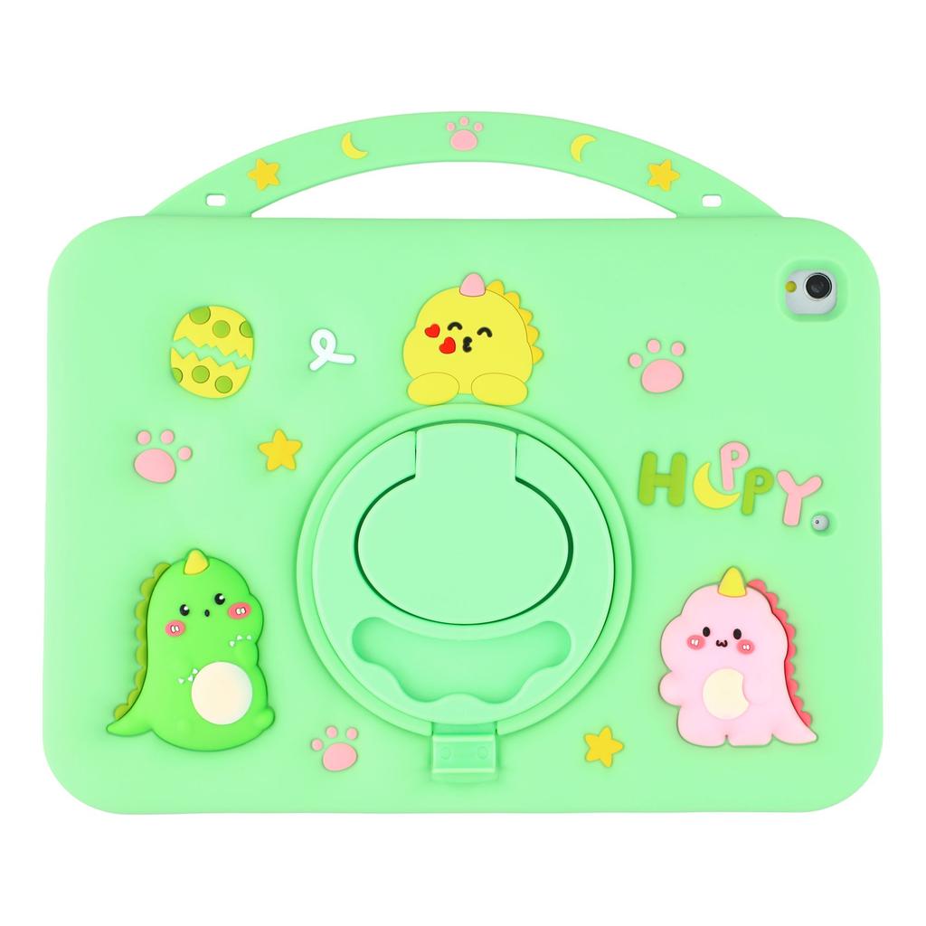 Silicone Case for iPad 10.2 (2021)/(2020)/(2019)/iPad Air 10.5 inch (2019)/Pro 10.5-inch (2017) Rotating Kickstand Hand Grip Cute Tablet Cover