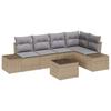 Garden Sofa Set with Storage Beige and Light Grey Poly Rattan
