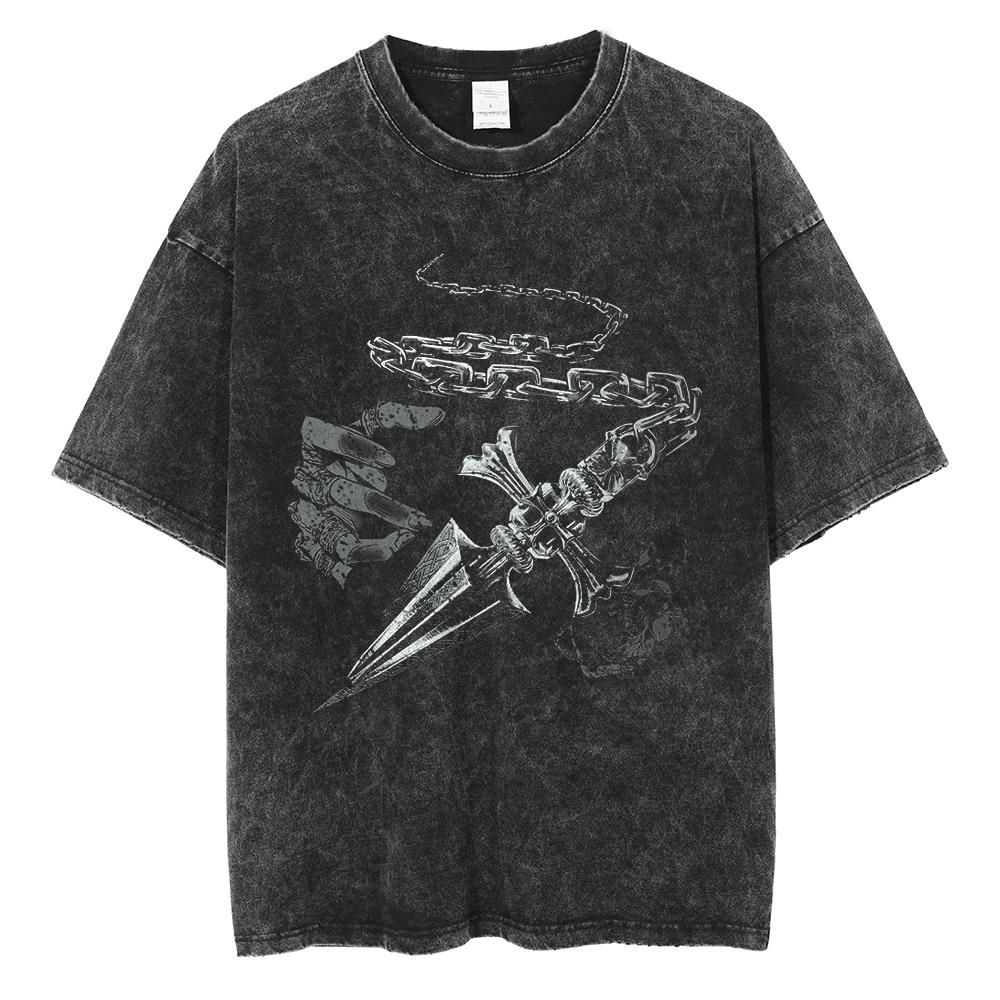 DEATH NOTE Manga T Shirt LLawliet Print Tshirt Streetwear Men Women Clothing Washed Cotton Tshirt Summer Short Sleeve Tee Tops S