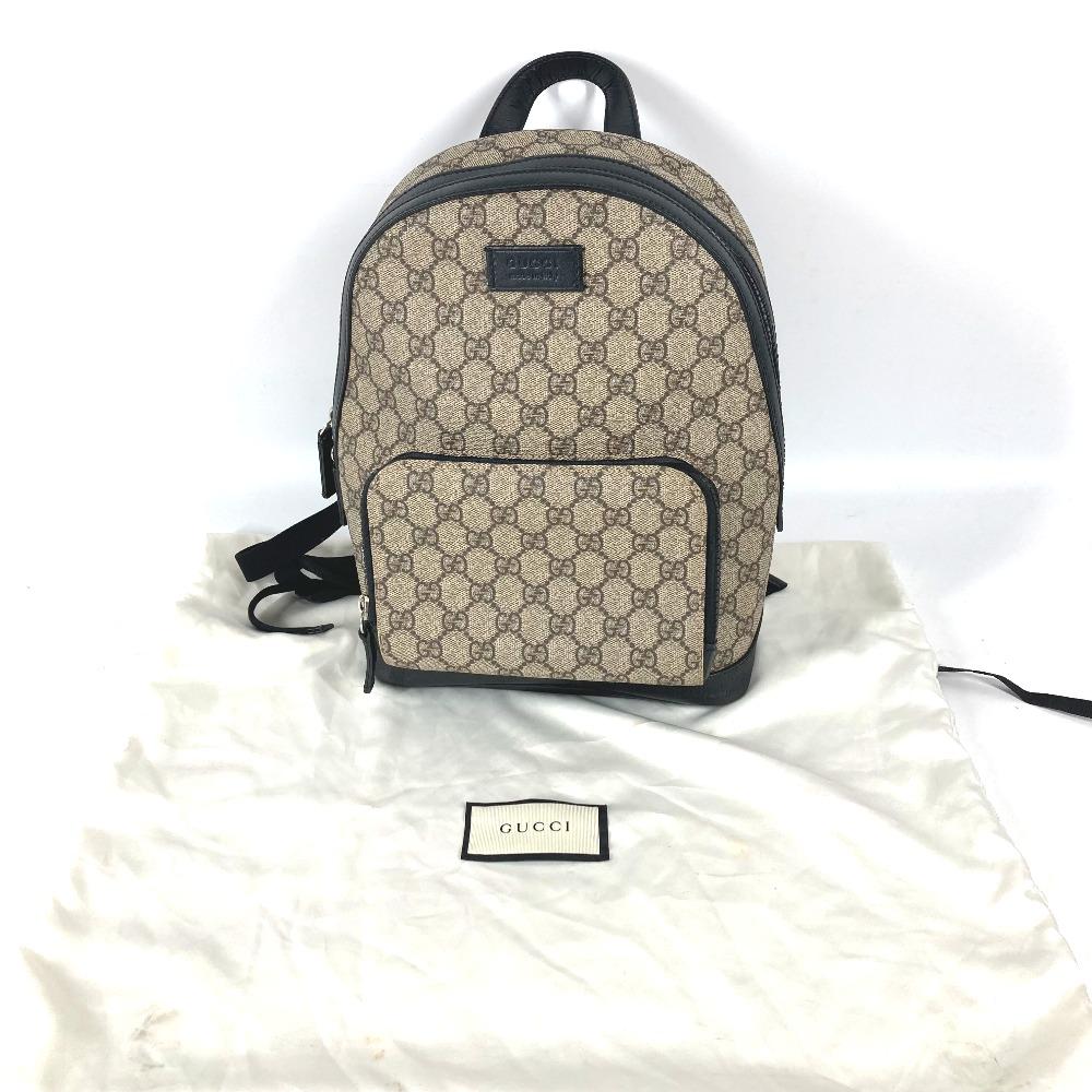 GUCCI 429020 GG Supreme bag logo Backpack Beige/Black