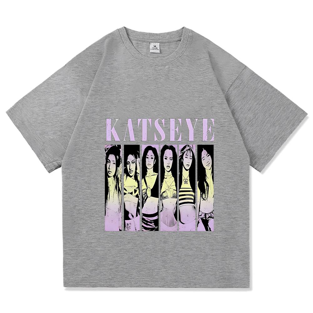 Girls Band KATSEYE EST 2026 T-shirt Cotton Short Sleeve Fashion Female Tshirts Korean Style Women Men Clothing O-neck Unisex TEe