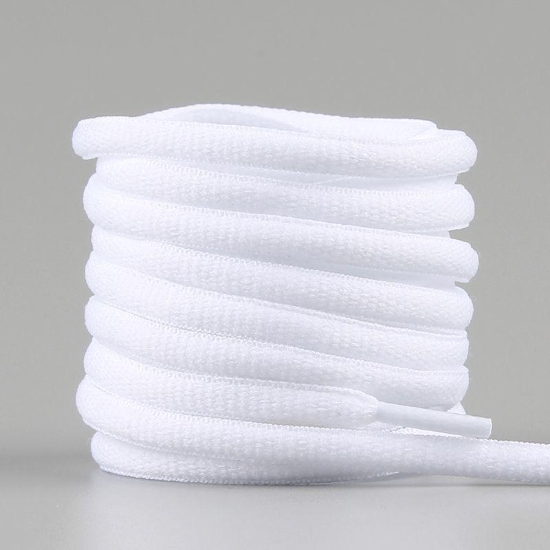 Unisex White Canvas Sneakers with Cotton Flat Shoelaces - Semi-Circular Style