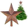 Christmas Tree Topper - Holographic Copper Glitter Star 20 Cm