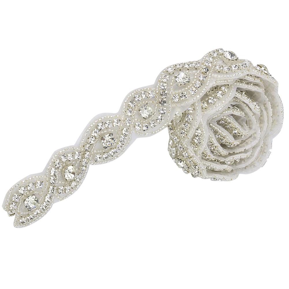 1Yard S 8 Shape Bridal Crystal Trim Rhinestone Chain Clothing Wedding Handwork DIY Decoration(4