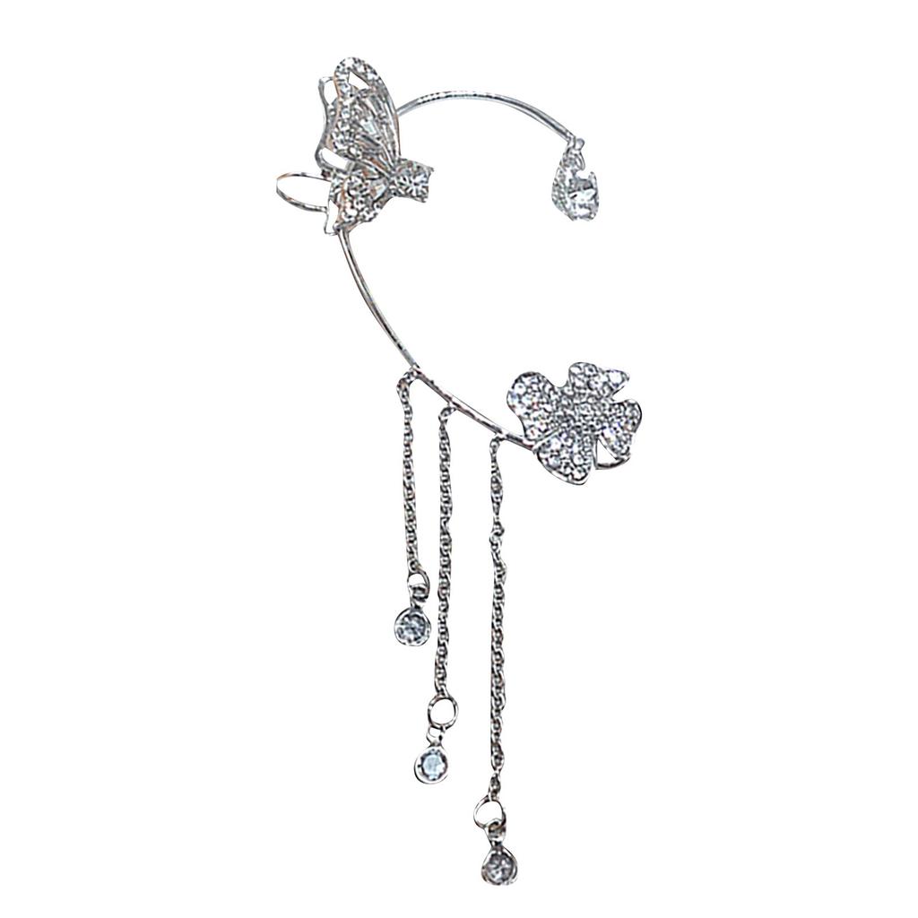 1pc Butterfly Earrings Ear Clips Without Piercings Tassel Earrings Butterfly Ear Hanging Earrings Gift