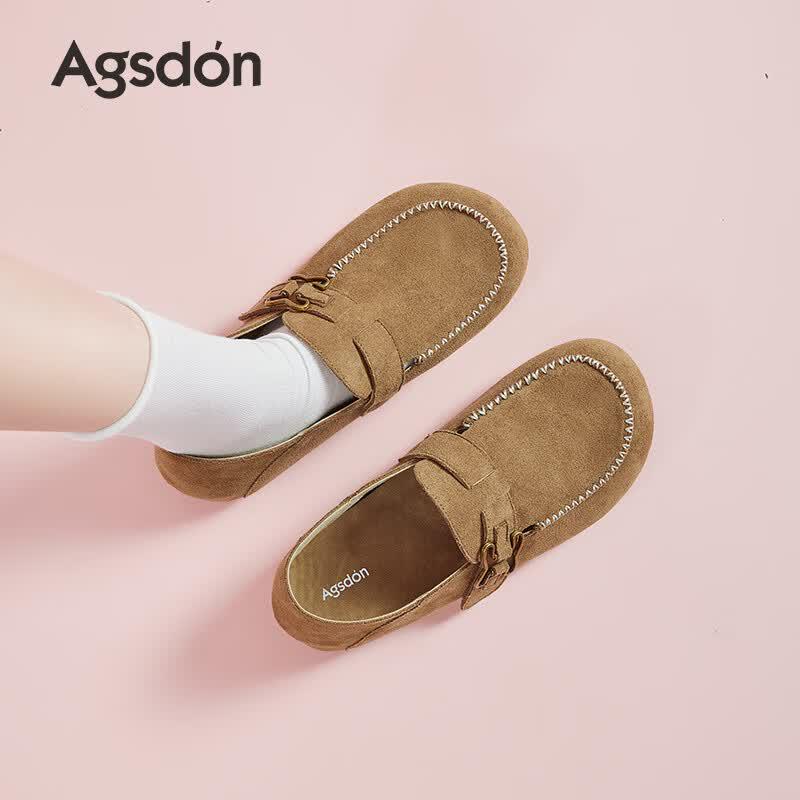 Agsdon Women s Retro Thick-Sole Slip-On Loafers EU 36