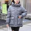 Jacke Damen 2026 Neu Mit Kapuze Tasche Große Größe Locker Jacke Mutter Winter Daunenjacke