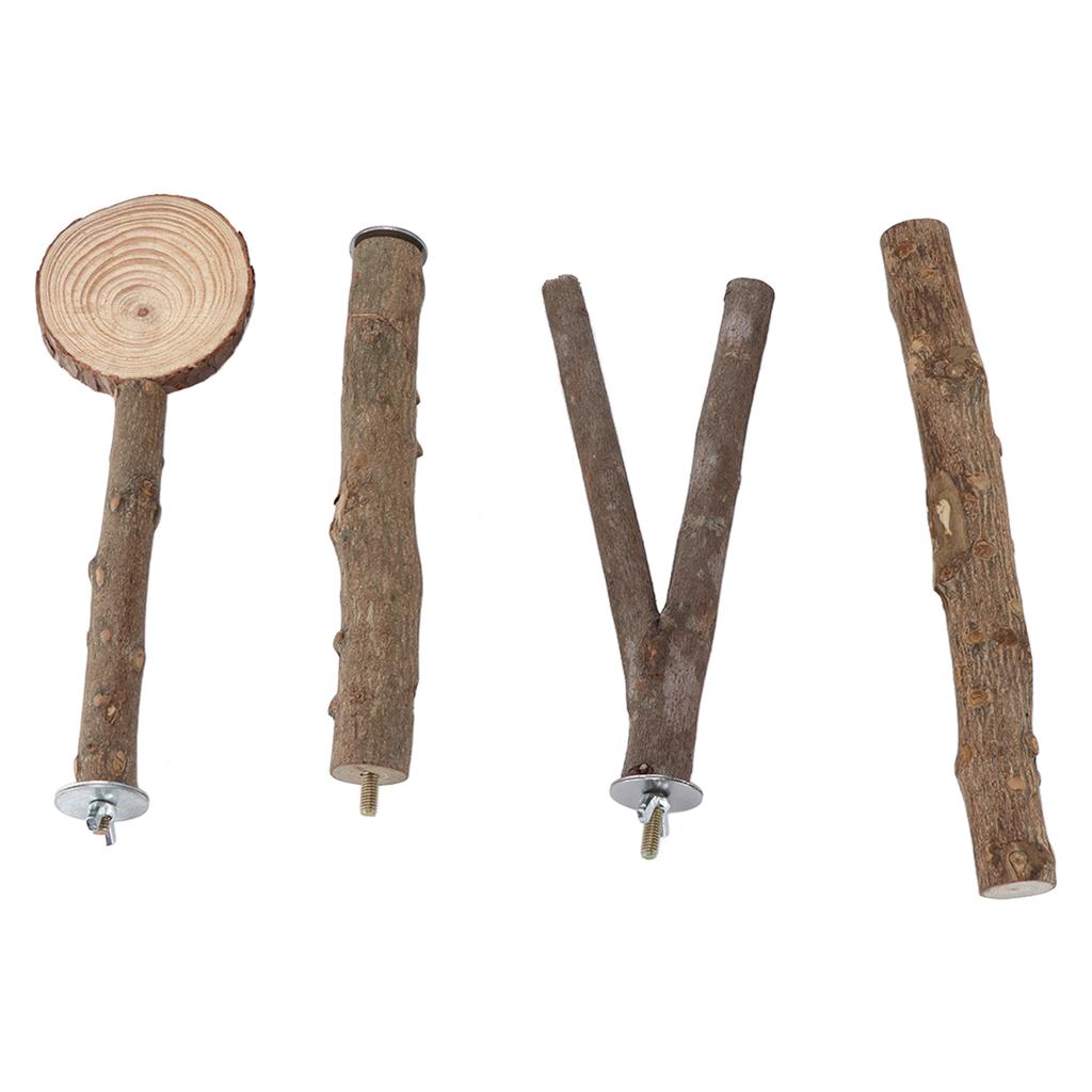 Bird Stand Stick Set Safe Stable Wooden Parrot Stand Stick Platform Set for Birds