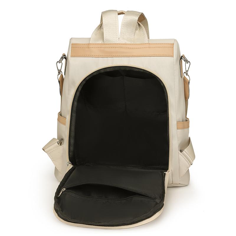 Color Block Backpack Large Capacity Anti-theft Women's Backpack Student Schoolbag